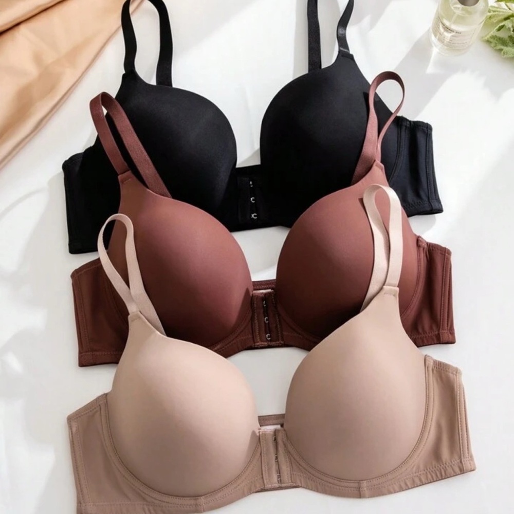 3 Front Closure Steel Underwire Bra 38C